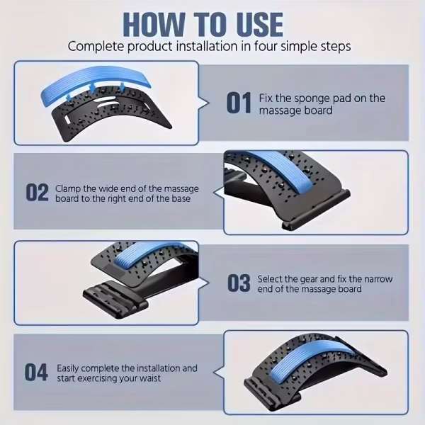 3-Level Adjustable Back Stretcher And Posture Corrector