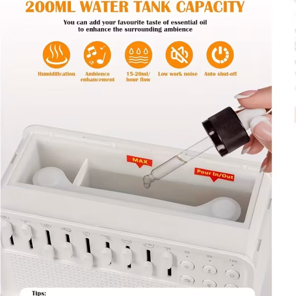 3-in-1 HIFI Wireless Speaker White Noise Humidifier Combo