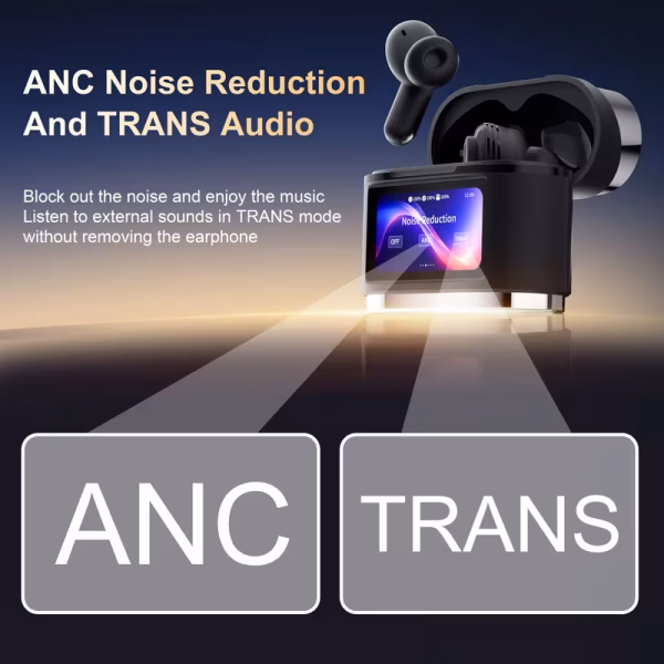 Smart Premium Wireless ANC Earbuds with Touch Screen