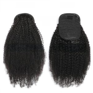 Real hair drawstring ponytail