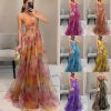 Net-silk printed dress