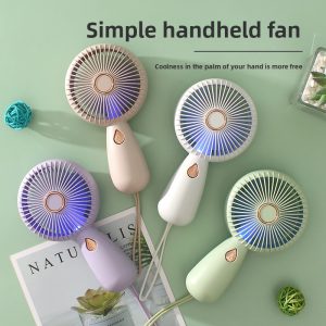 Portable USB Rechargeable Handheld Fan with LED Light
