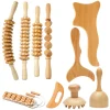 Wood Therapy Massage Tools Set, Wooden Gua Sha Scraping Tool, Body Sculpting Massager for Lymphatic Drainage, Anti-Cellulite