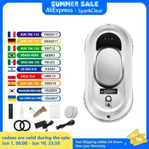 Electric Window Cleaning Robot 5600Pa Automatic & Remot Control Limpiacristales Vacuum Glass Washing Robot for Home Appliances